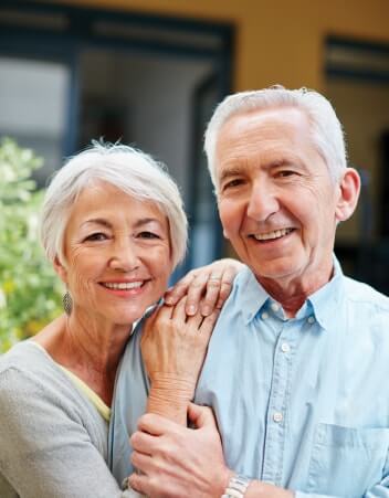 Older man and woman smiling