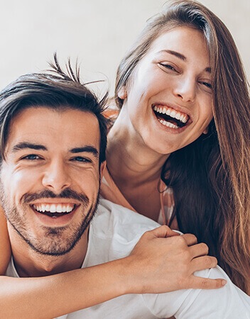 Couple smiling