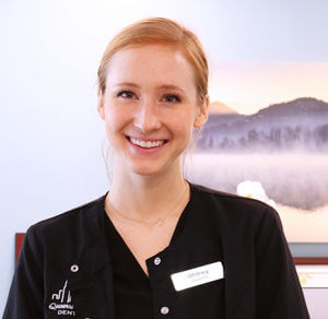 Dental hygienist Whitney smiling