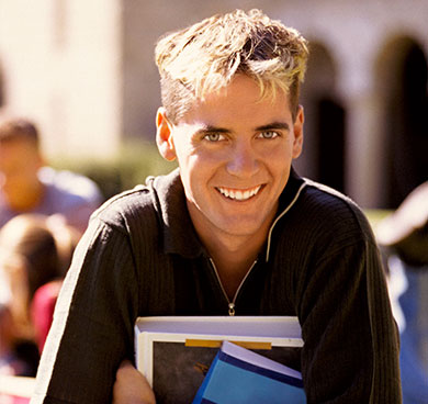 boy at school smiling