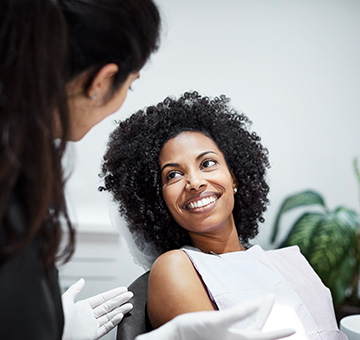 happy woman at the dentist