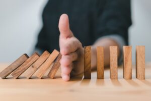 man stopping blocks in their tracks, preventive dentistry preventing dental work